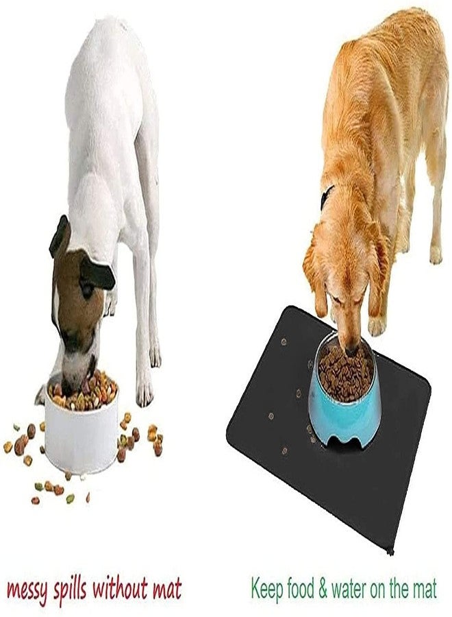ZMOXY Absorbent Pet Food Mat-Dog Food Mat Anti Stains Quick Dry Dog Mat for Food and Water Bowls-Dog Water Bowl Mat for Messy Drinker-Pet Supplies Mat for Dog Cat Puppy Kitten - Image 4